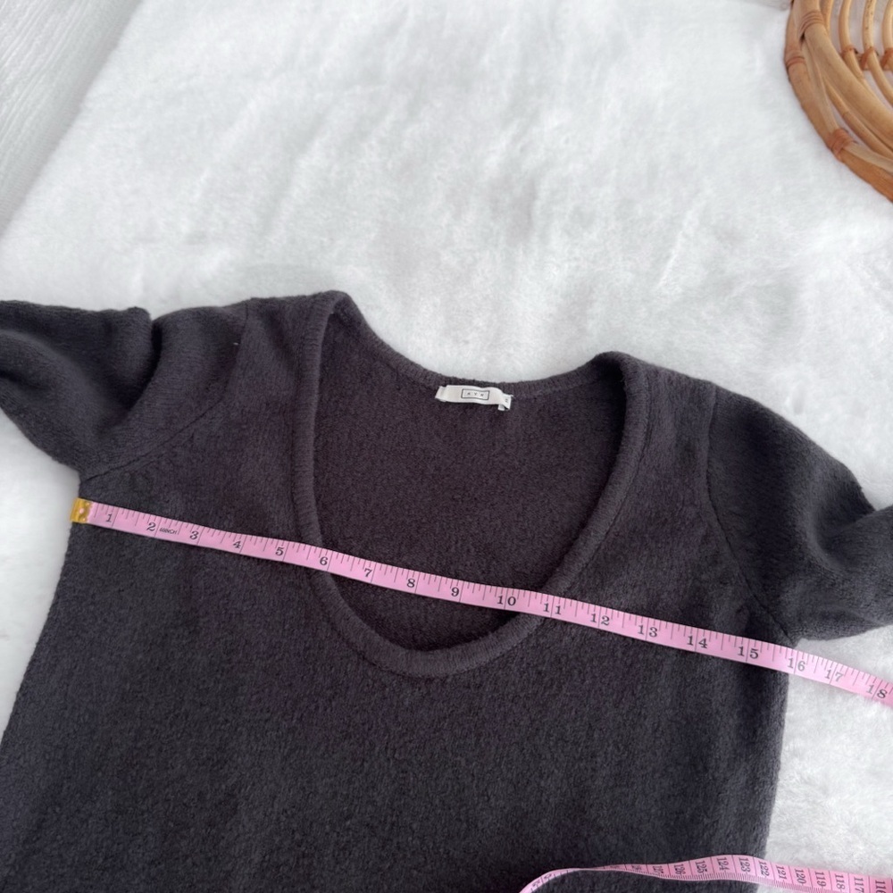 AYR Organic Cotton Long Midi Sweater Dress Dark Gray - Picture 10 of 11